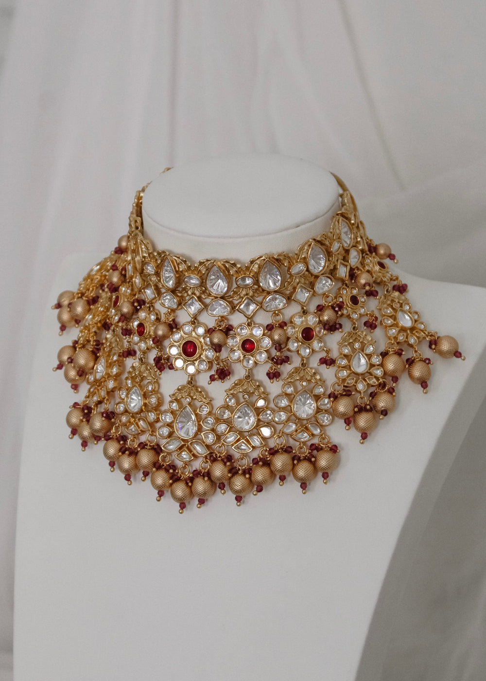 Ruby magenta with copper pearls