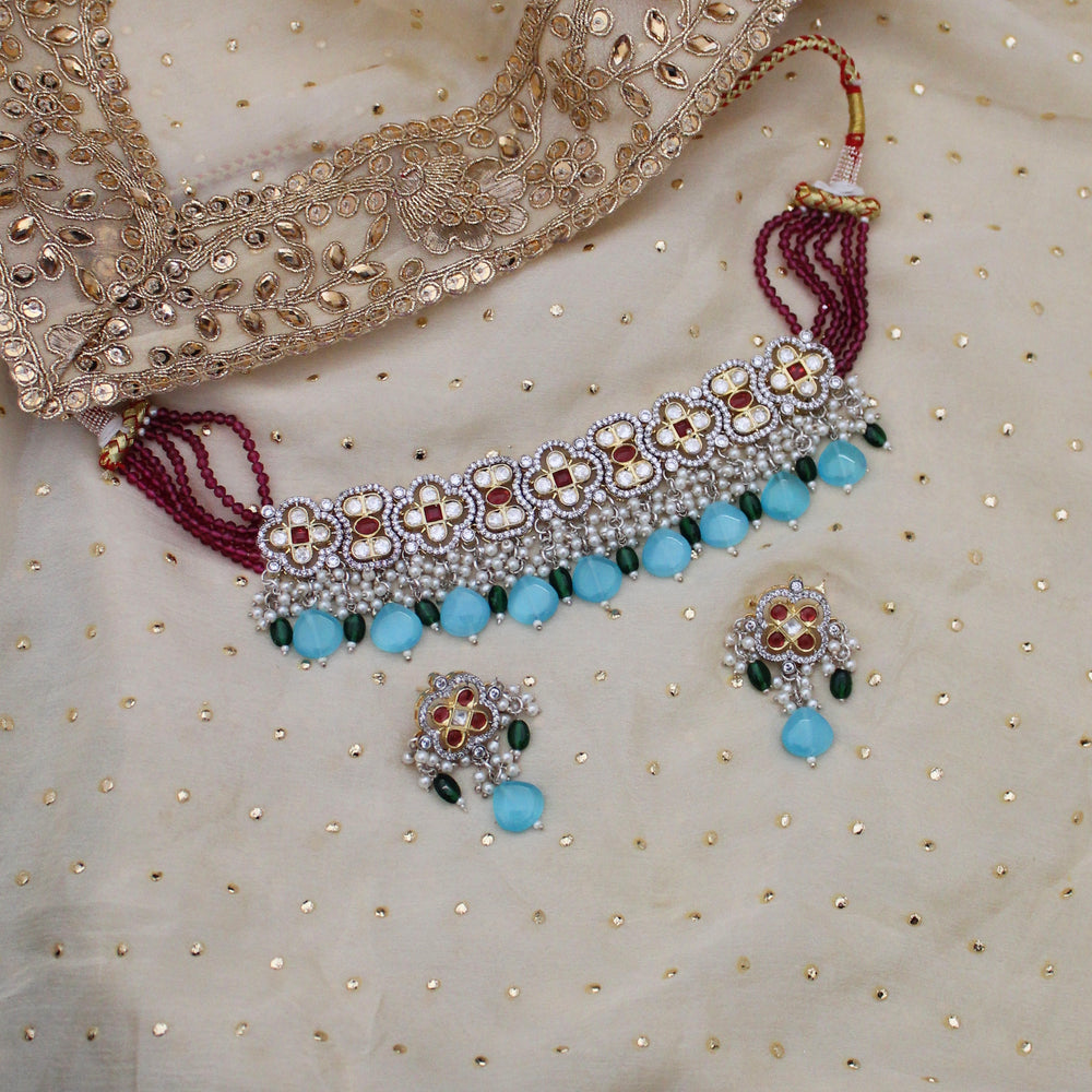 Ruby + Green + Firozi blue