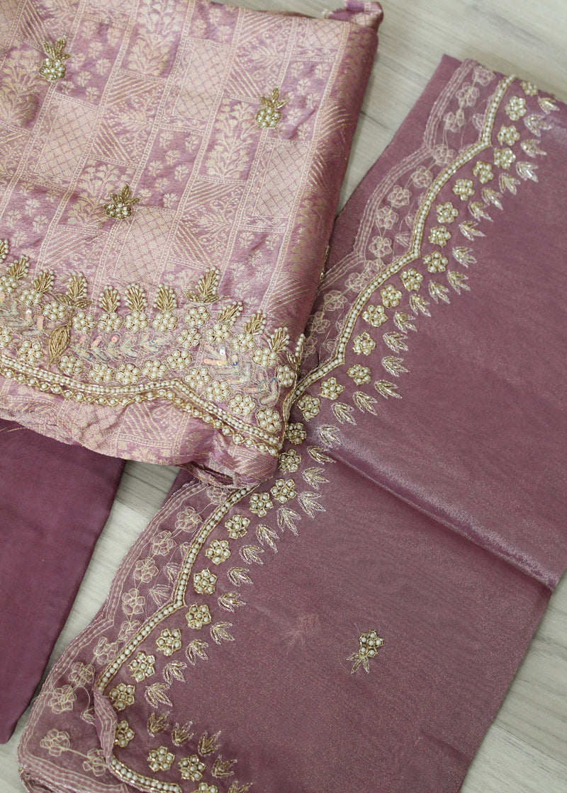 Banarsi silk unstitch suit