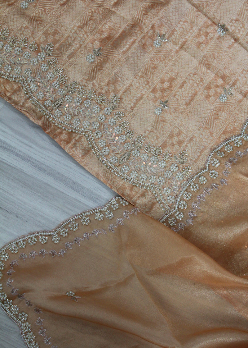 Banarsi silk unstitch suit