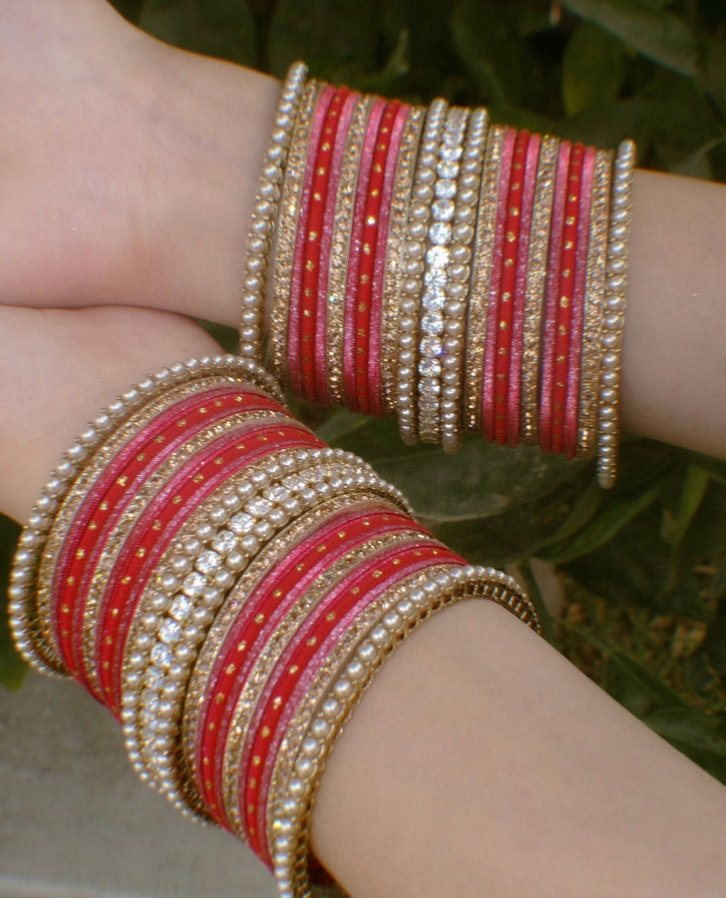 Red + Pink bangle set