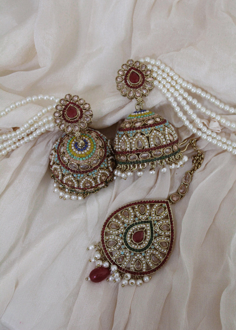 Large Jhumki Tikka set