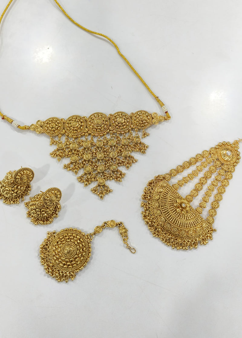 PREORDER-Gold choker necklace set