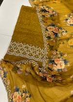 Handwork suit with floral dupatta