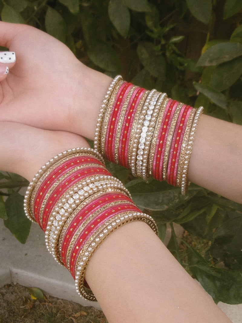 Red + Pink bangle set