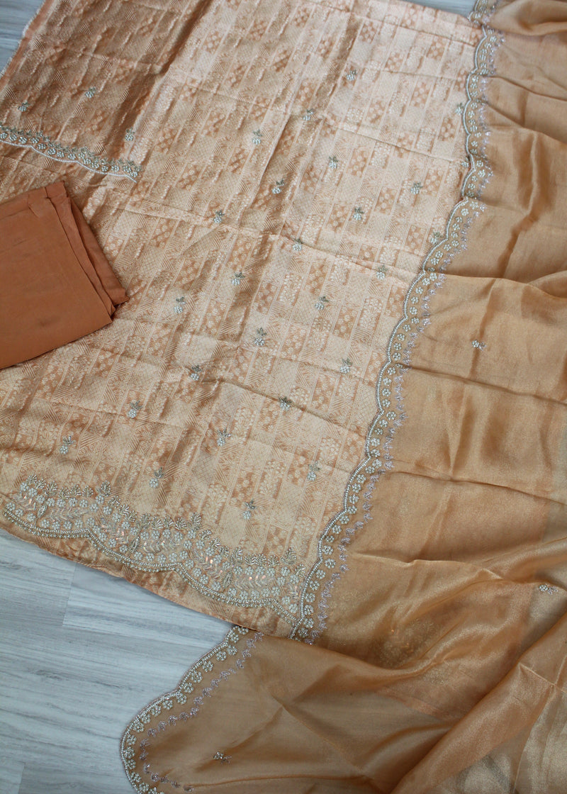 Banarsi silk unstitch suit