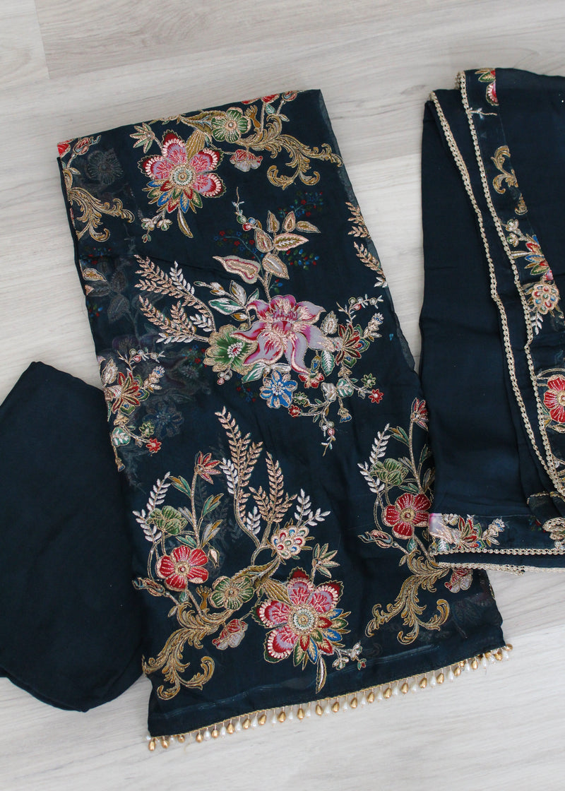 floral unstitch suit