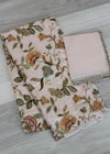 crepe Pale pink printed and embroidered unstitch suit