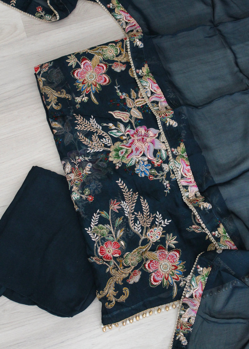 floral unstitch suit