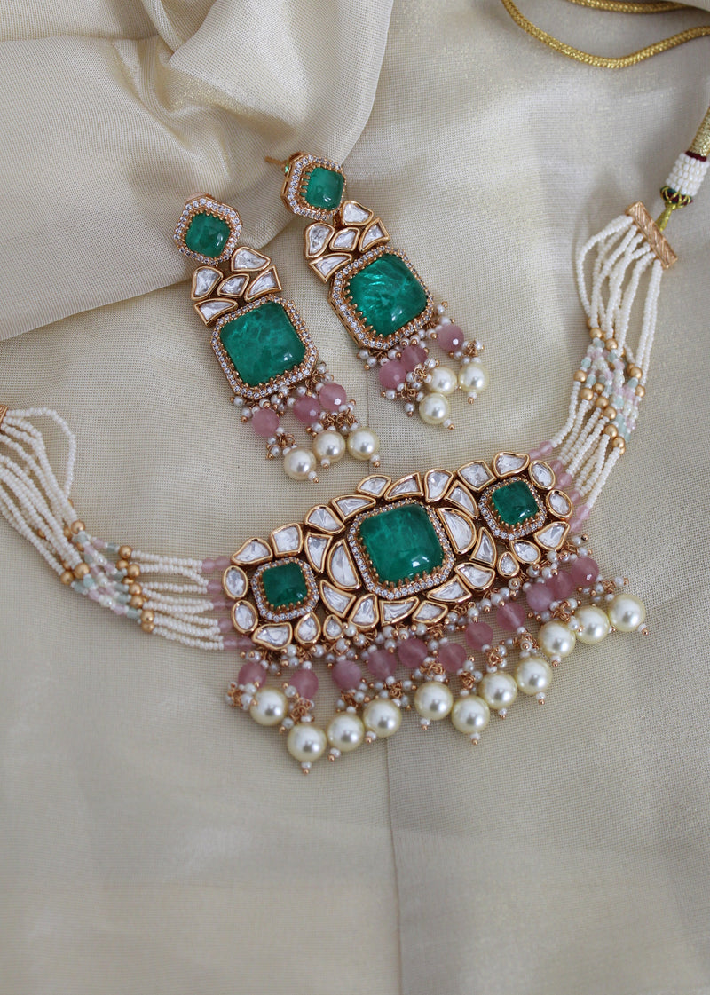 Kirat Tiyanni kundan necklace set