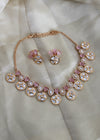 Pink Tiyanni kundan necklace set