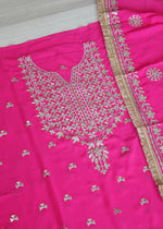 Hot pink Handwork unstitch suit