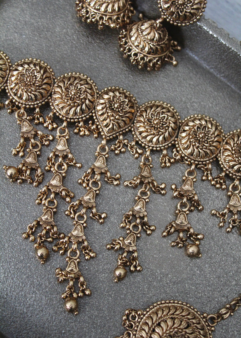 Antique Gold inspired Choker Set