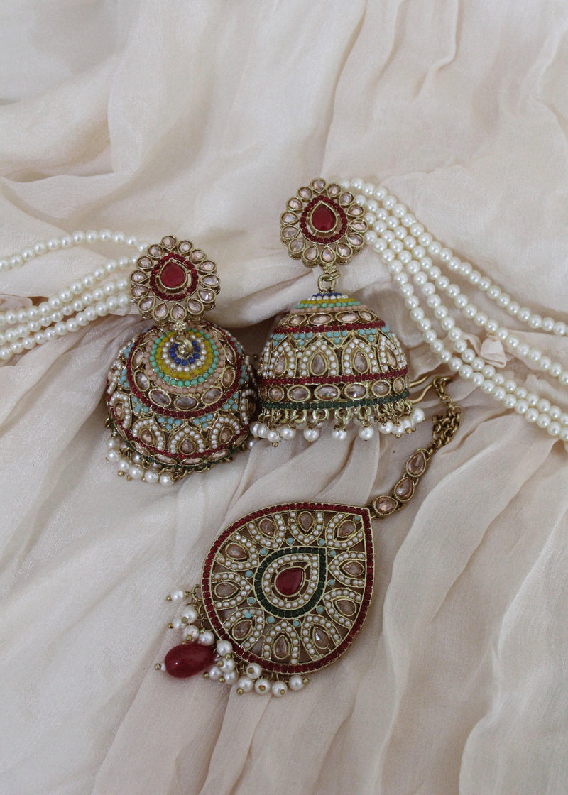 Large Jhumki Tikka set