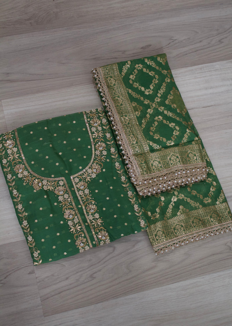 banarsi handwork unstitch Suit