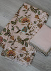 crepe Pale pink printed and embroidered unstitch suit