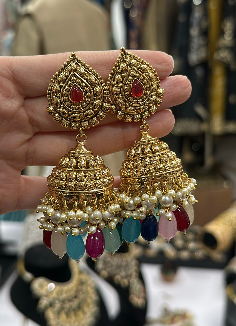 Multicolor jhumkis