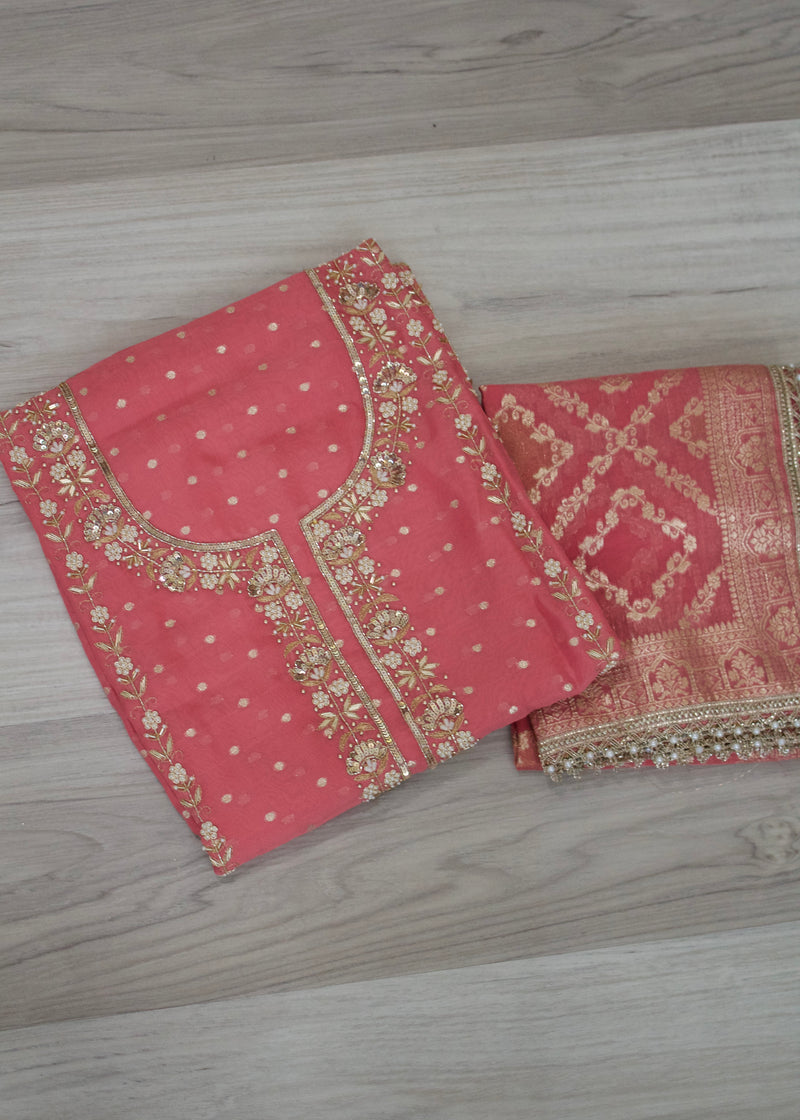 banarsi handwork unstitch Suit