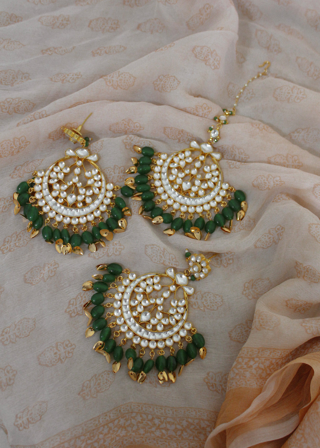 Pachi Kundan Pipal Patti Set