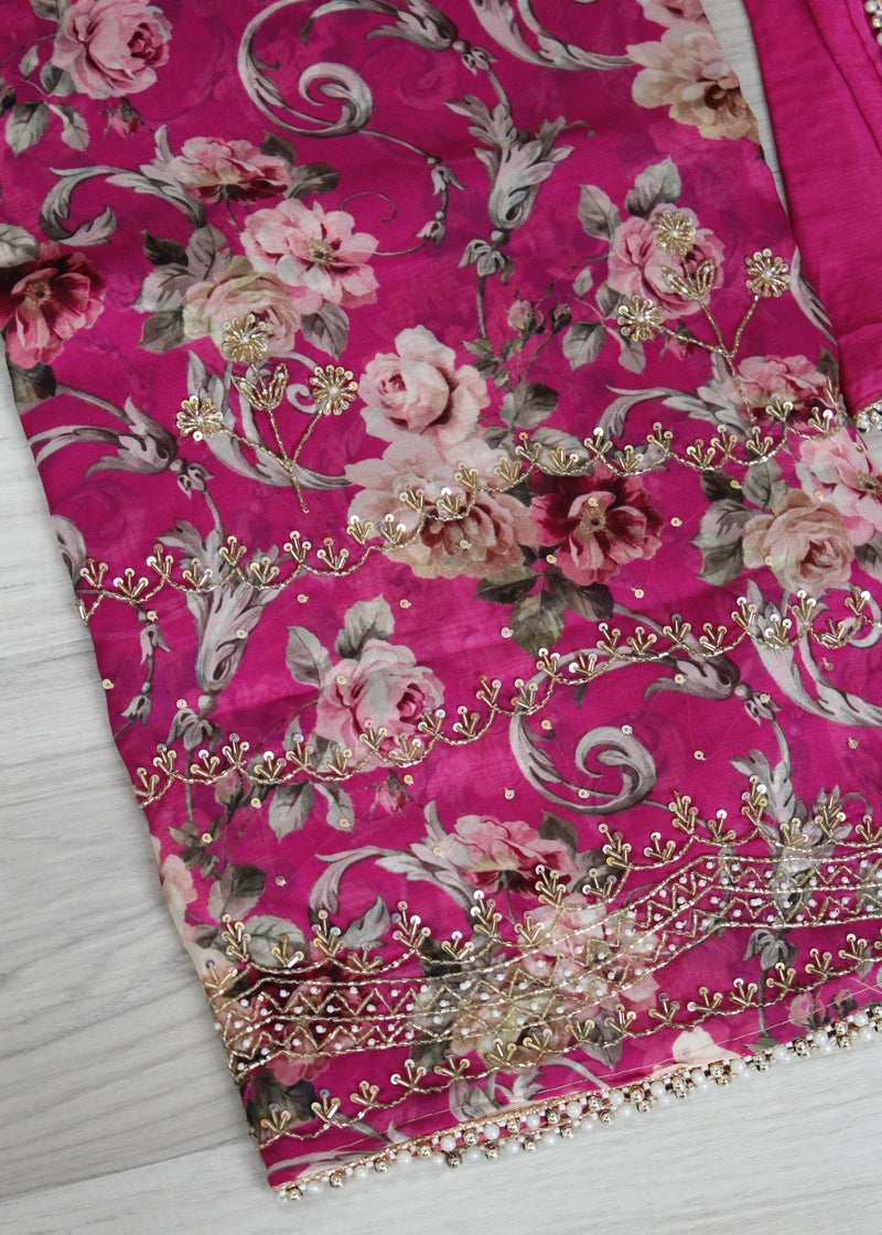 Floral Handwork unstitch suit