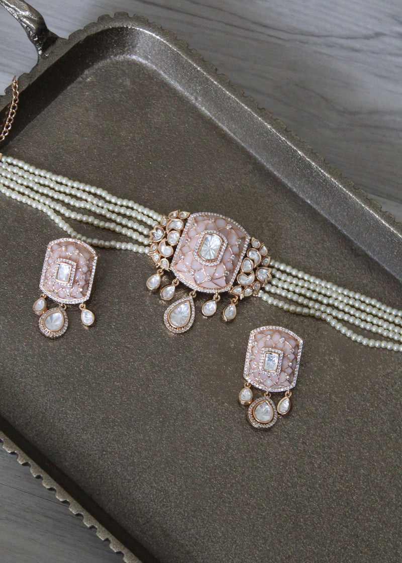 Muted pink choker set