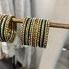 Gold and Green Bangle Set size 2.4