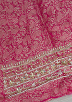 Magenta/hot pink banarsi handwork unstitch Suit