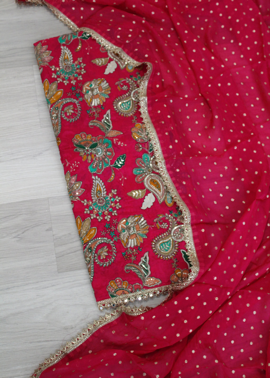 Crepe embroidered Unstitch Suit