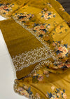 Handwork suit with floral dupatta