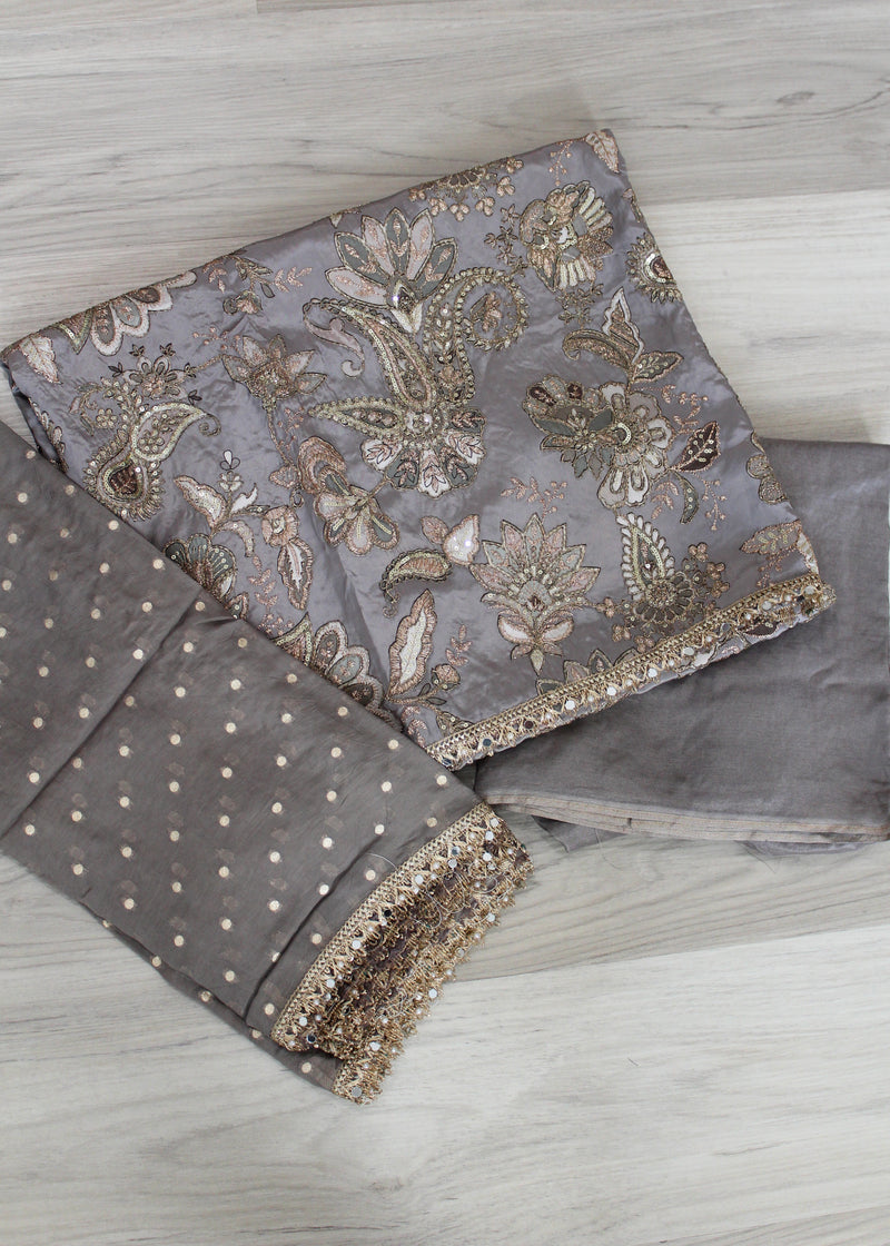 Crepe embroidered Unstitch Suit