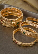 Red + Green Bangle set-set of 6 bangles