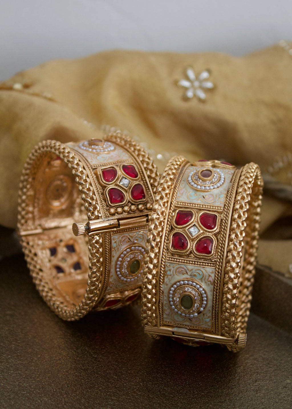 Gold inspired Meenakari karde