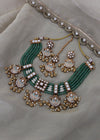 Sea green Necklace set with Bells