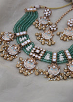 Sea green Necklace set with Bells