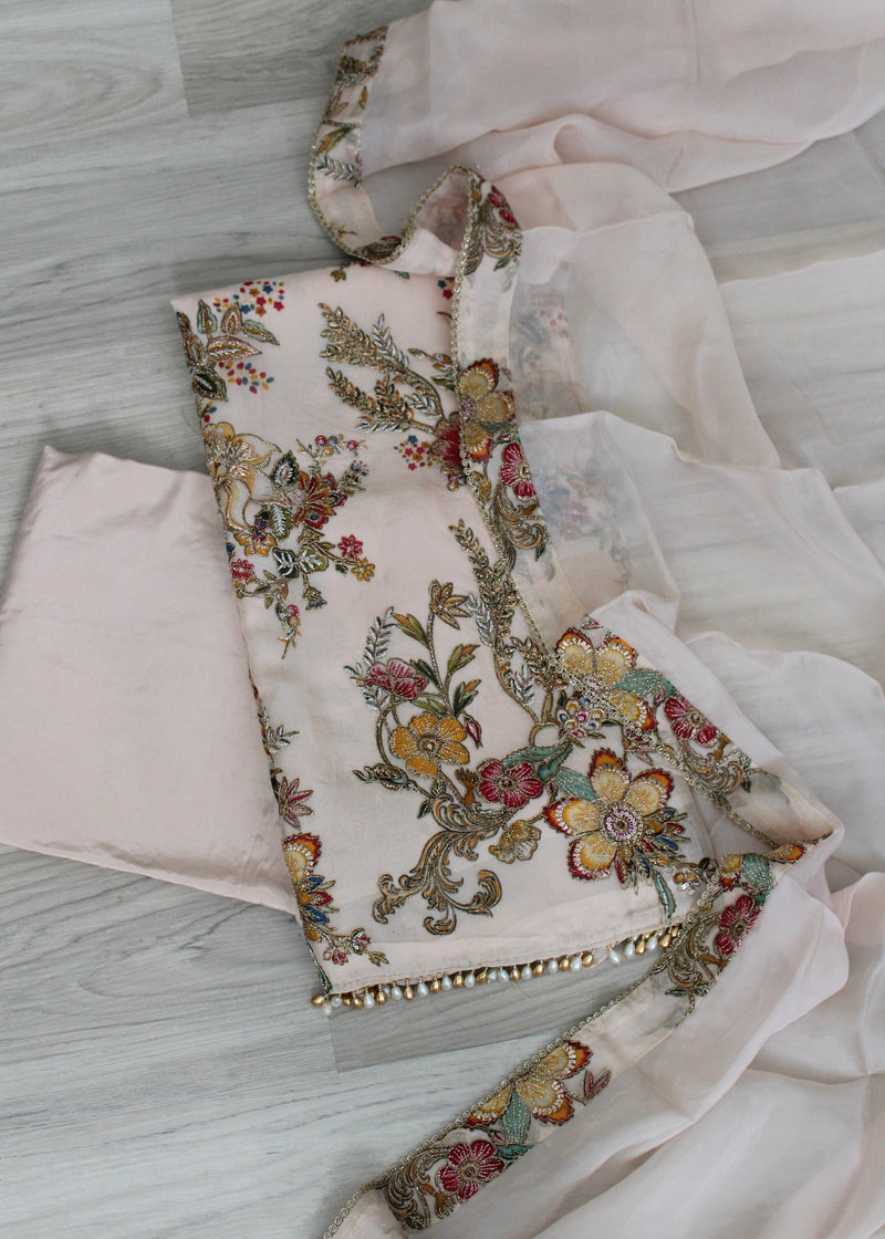floral unstitch suit