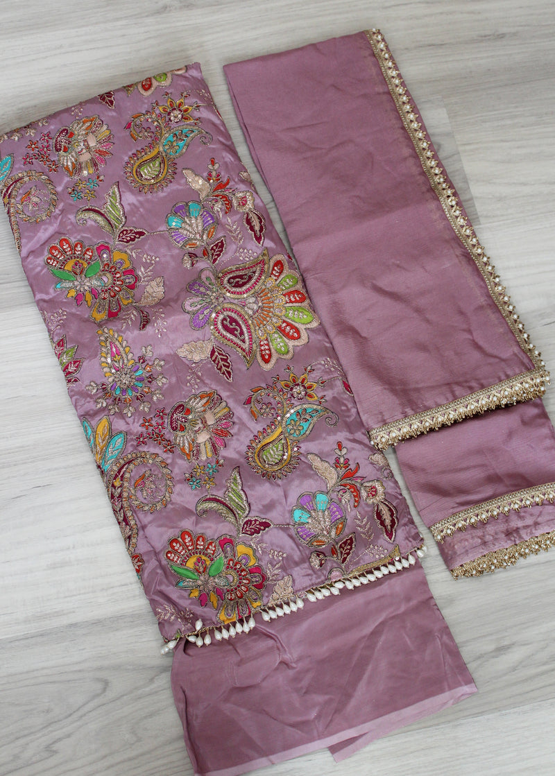 Crepe embroidered Unstitch Suit