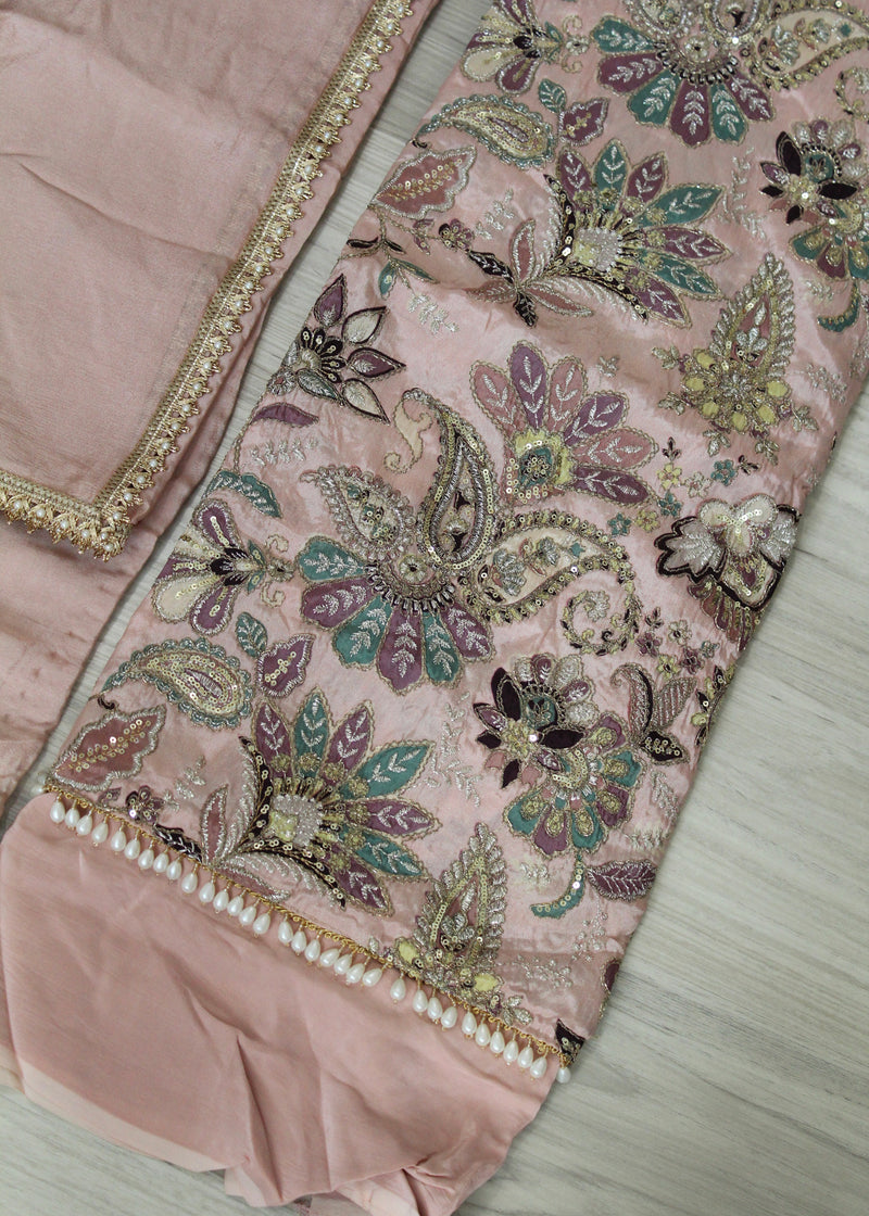Crepe embroidered Unstitch Suit