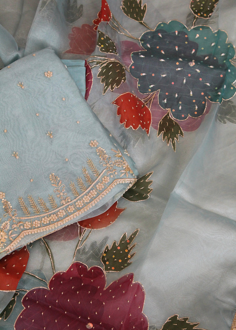 Shimmer handwork unstitch suit