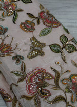 crepe Pale pink printed and embroidered unstitch suit