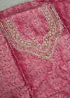 Magenta/hot pink banarsi handwork unstitch Suit