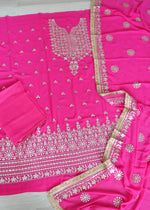 Hot pink Handwork unstitch suit