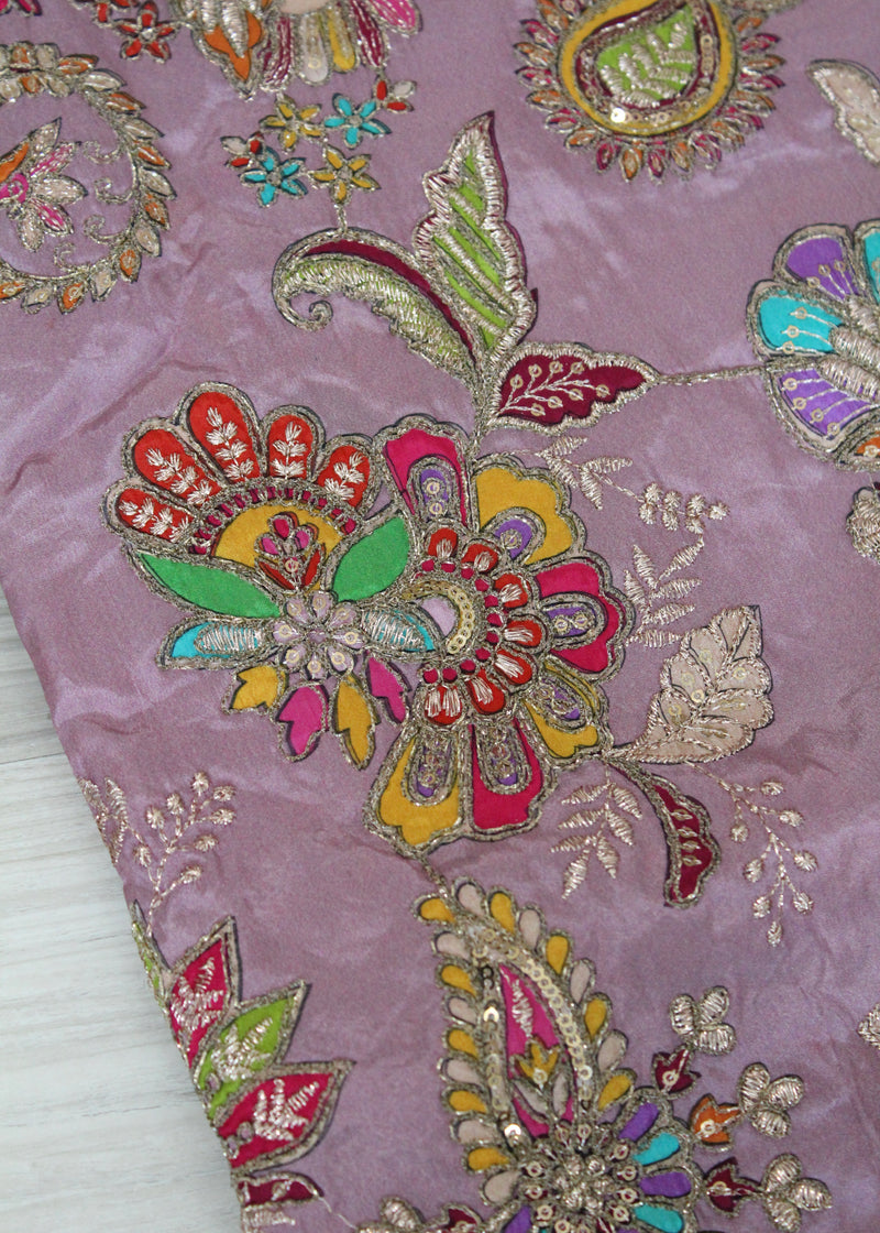 Crepe embroidered Unstitch Suit