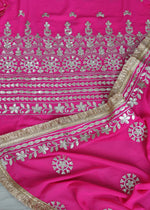 Hot pink Handwork unstitch suit