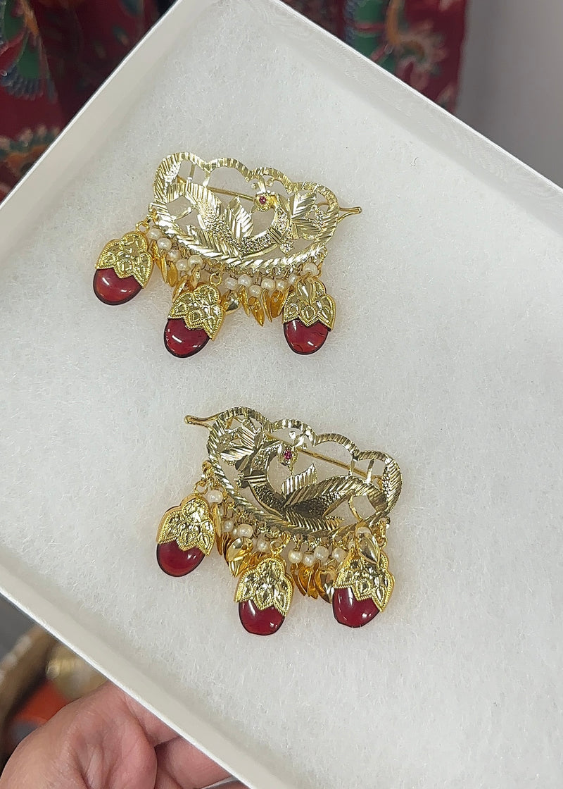 Maroon morni hair clip-pair of 2
