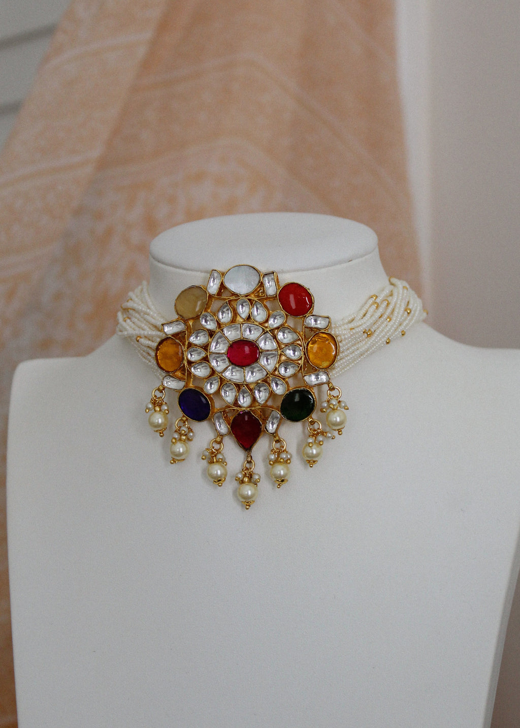 Multicolor Pachi Kundan Choker Set