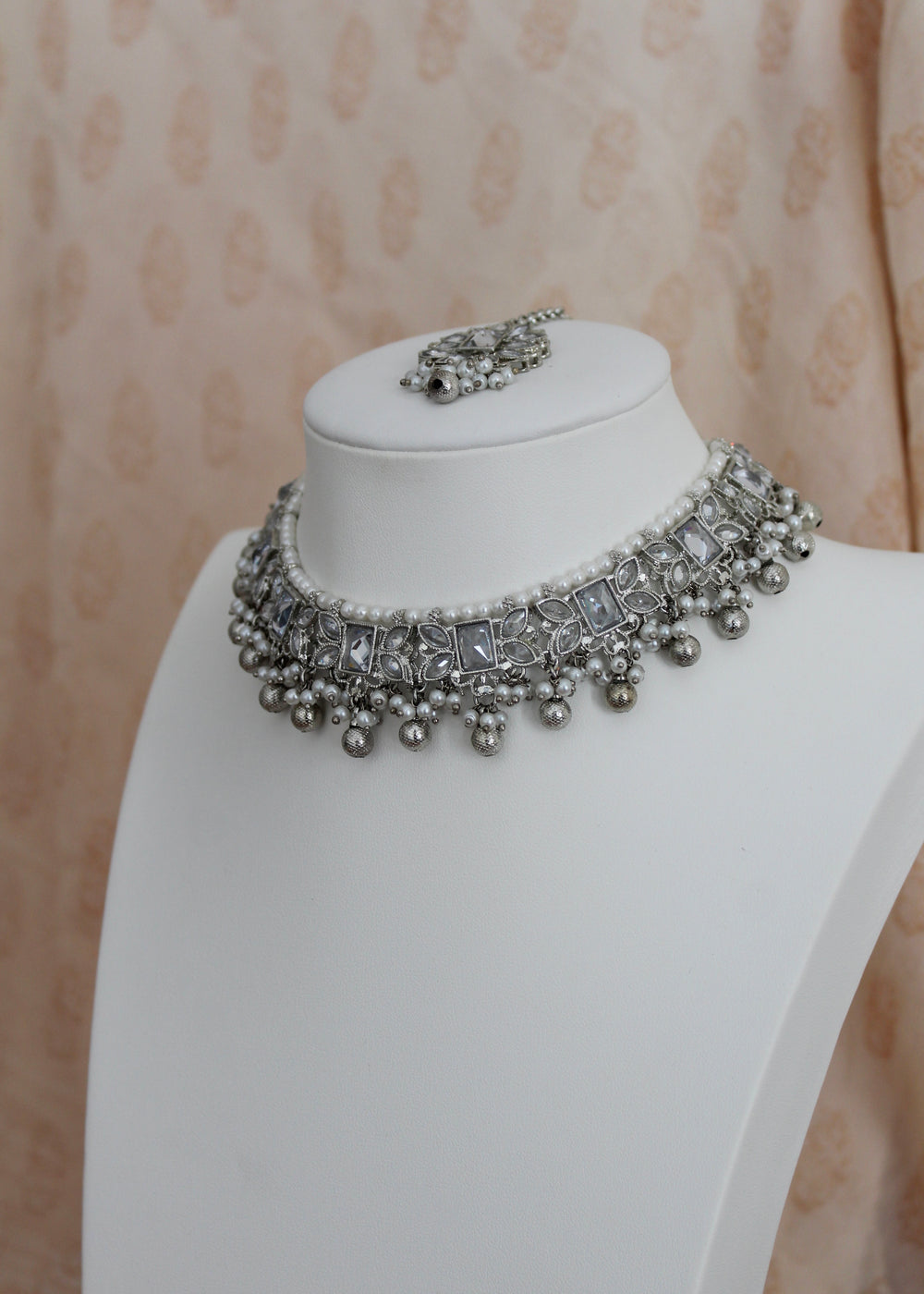 Silver with Silver pearls