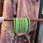 Green Multicolor bangle set size 2.8
