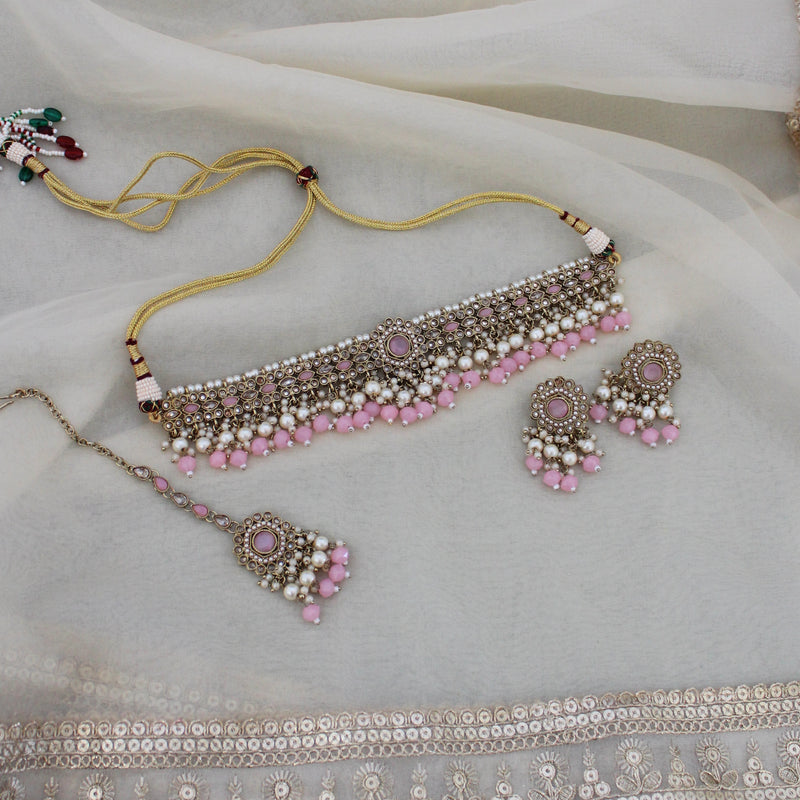 indian jewellery, indian jewelery,  Polki choker set 