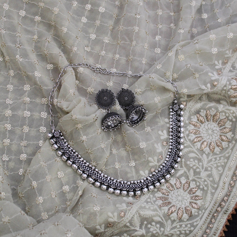 Oxidized necklace set